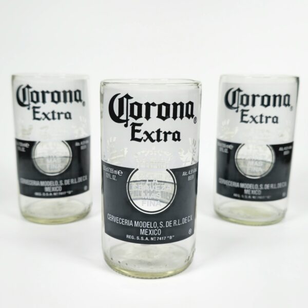 סט 6 כוסות ממוחזרות מבקבוקי Corona Extra